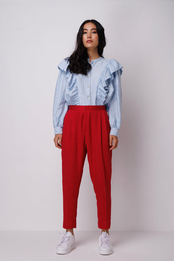 MAGENTA LINED TROUSERS