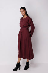 RELAXED FIT PLEATED DRESS