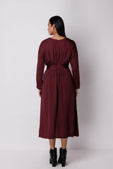 RELAXED FIT PLEATED DRESS