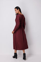 RELAXED FIT PLEATED DRESS