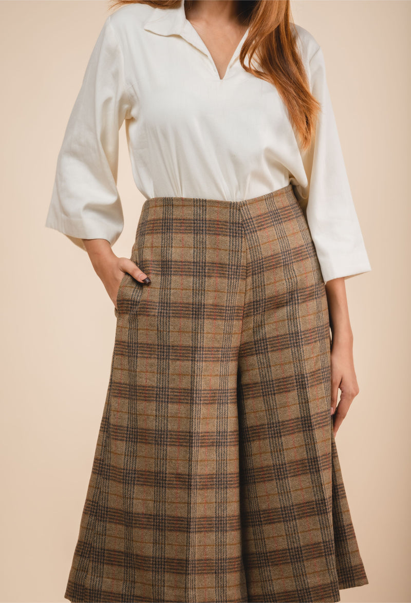 HIGH WAIST WOOL CULOTTE