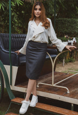 WOOL PENCIL SKIRT